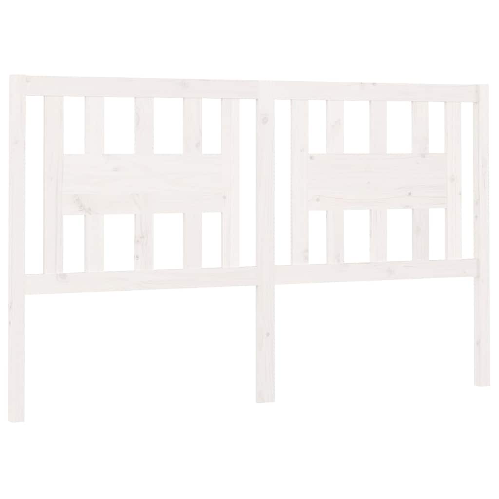 vidaXL Wezgłowie łóżka, białe, 146x4x100 cm, lite drewno sosnowe