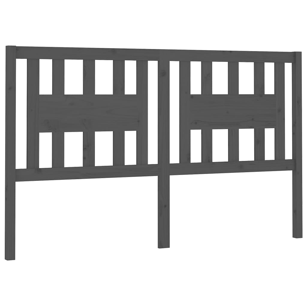 vidaXL Wezgłowie łóżka, szare, 186x4x100 cm, lite drewno sosnowe