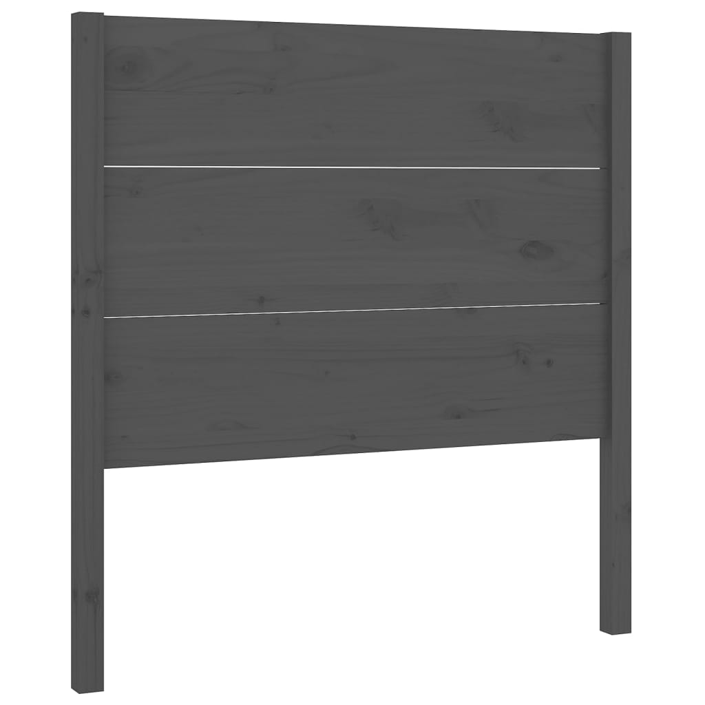 vidaXL Wezgłowie łóżka, szare, 96x4x100 cm, lite drewno sosnowe