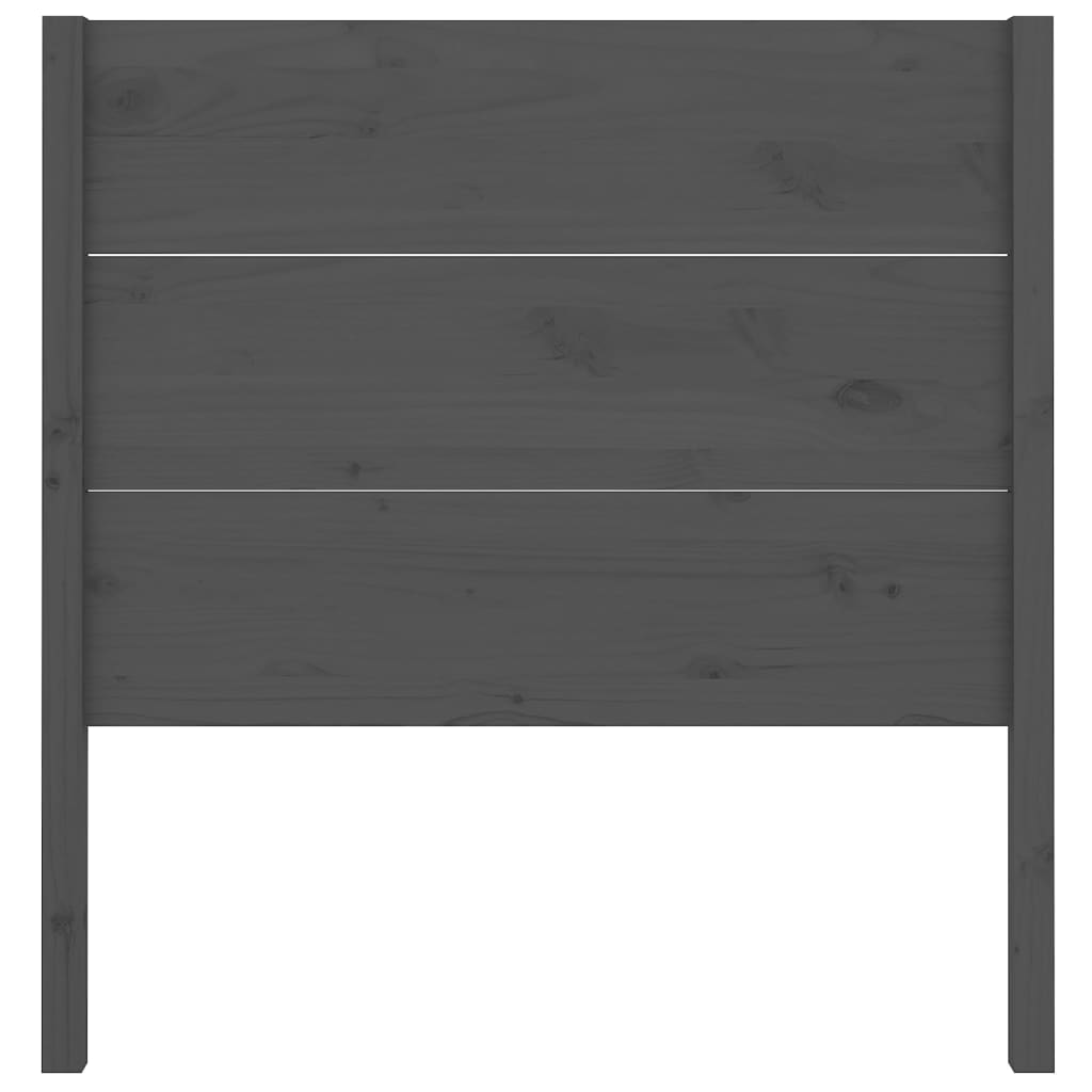 vidaXL Wezgłowie łóżka, szare, 96x4x100 cm, lite drewno sosnowe