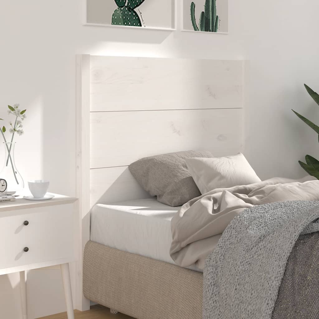 vidaXL Wezgłowie łóżka, białe, 106x4x100 cm, lite drewno sosnowe