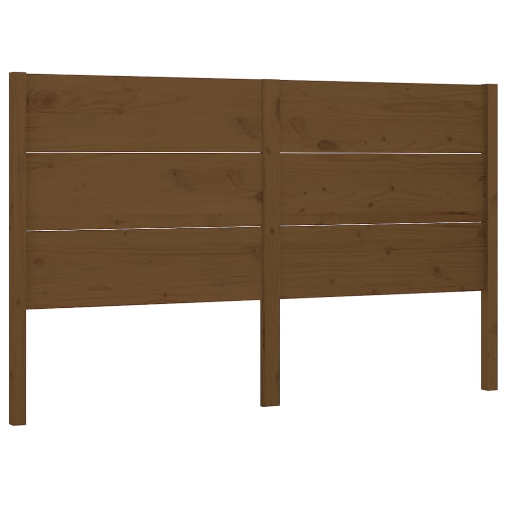 vidaXL Wezgłowie łóżka, brązowe, 126x4x100 cm, lite drewno sosnowe