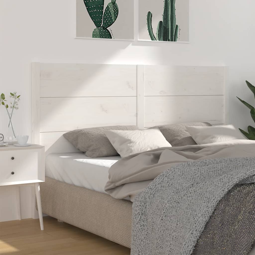 vidaXL Wezgłowie łóżka, białe, 206x4x100 cm, lite drewno sosnowe
