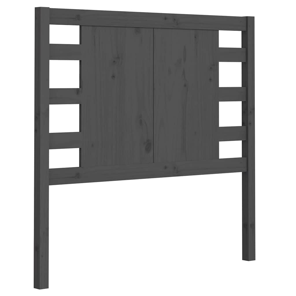 vidaXL Wezgłowie łóżka, szare, 81x4x100 cm, lite drewno sosnowe