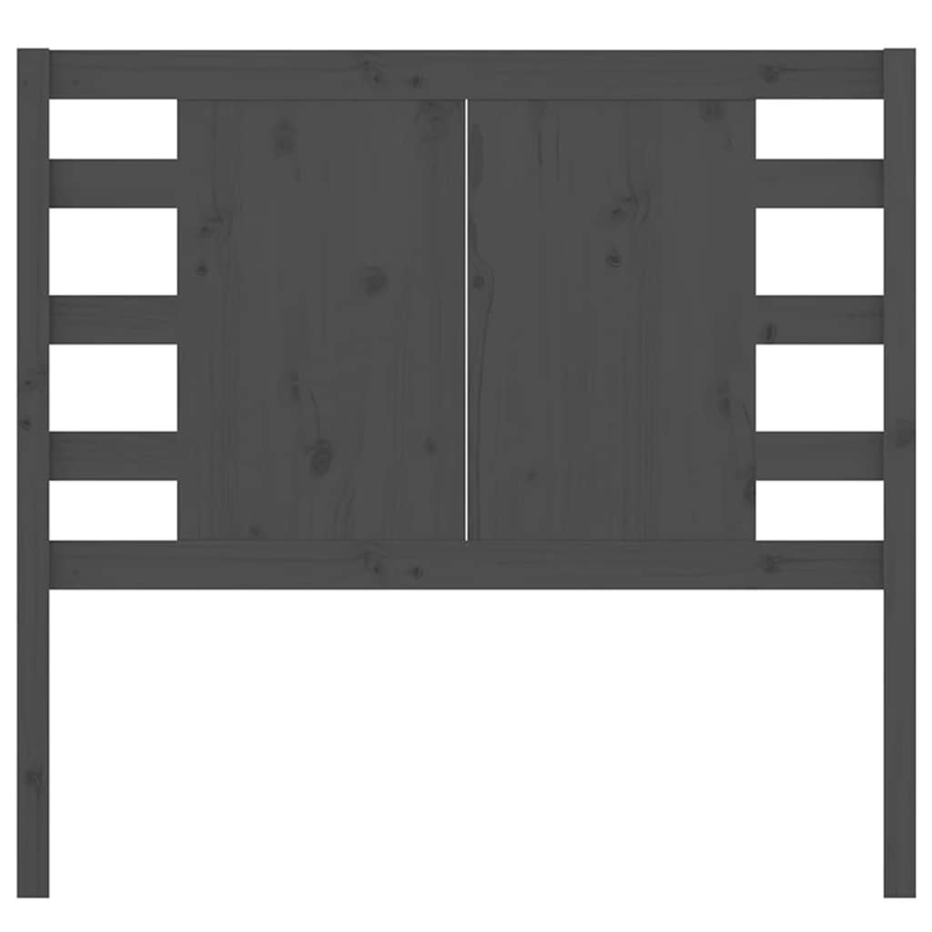 vidaXL Wezgłowie łóżka, szare, 81x4x100 cm, lite drewno sosnowe