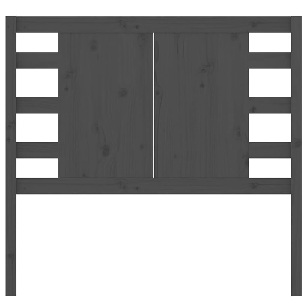 vidaXL Wezgłowie łóżka, szare, 106x4x100 cm, lite drewno sosnowe