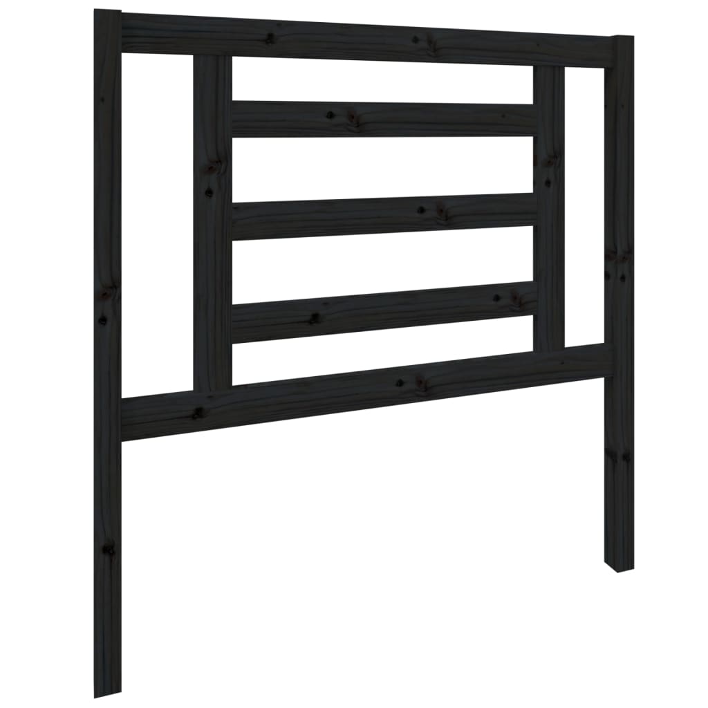 vidaXL Wezgłowie łóżka, czarne, 96x4x100 cm, lite drewno sosnowe