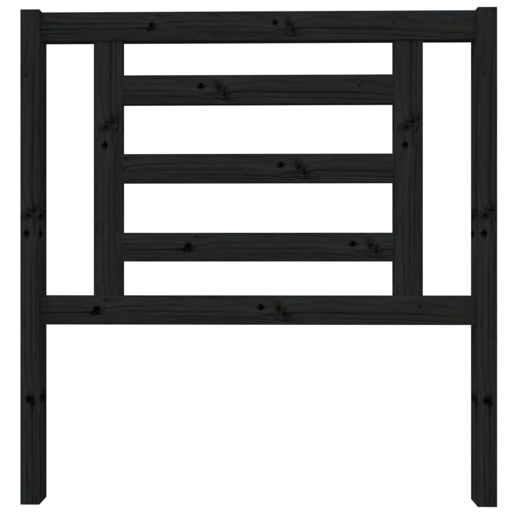 vidaXL Wezgłowie łóżka, czarne, 96x4x100 cm, lite drewno sosnowe