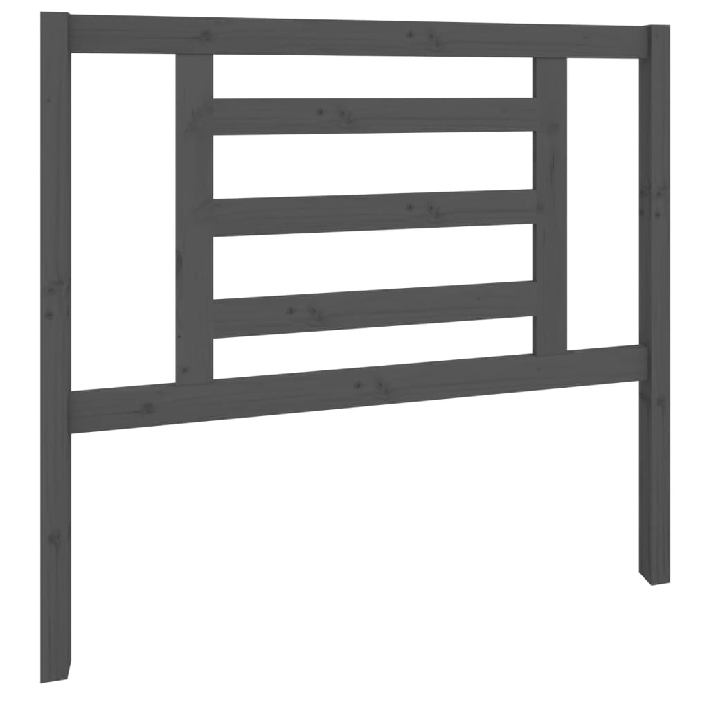 vidaXL Wezgłowie łóżka, szare, 106x4x100 cm, lite drewno sosnowe