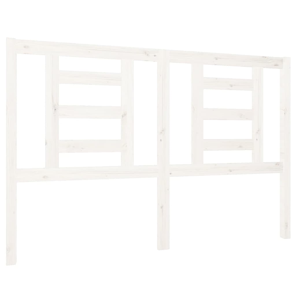 vidaXL Wezgłowie łóżka, białe, 126x4x100 cm, lite drewno sosnowe