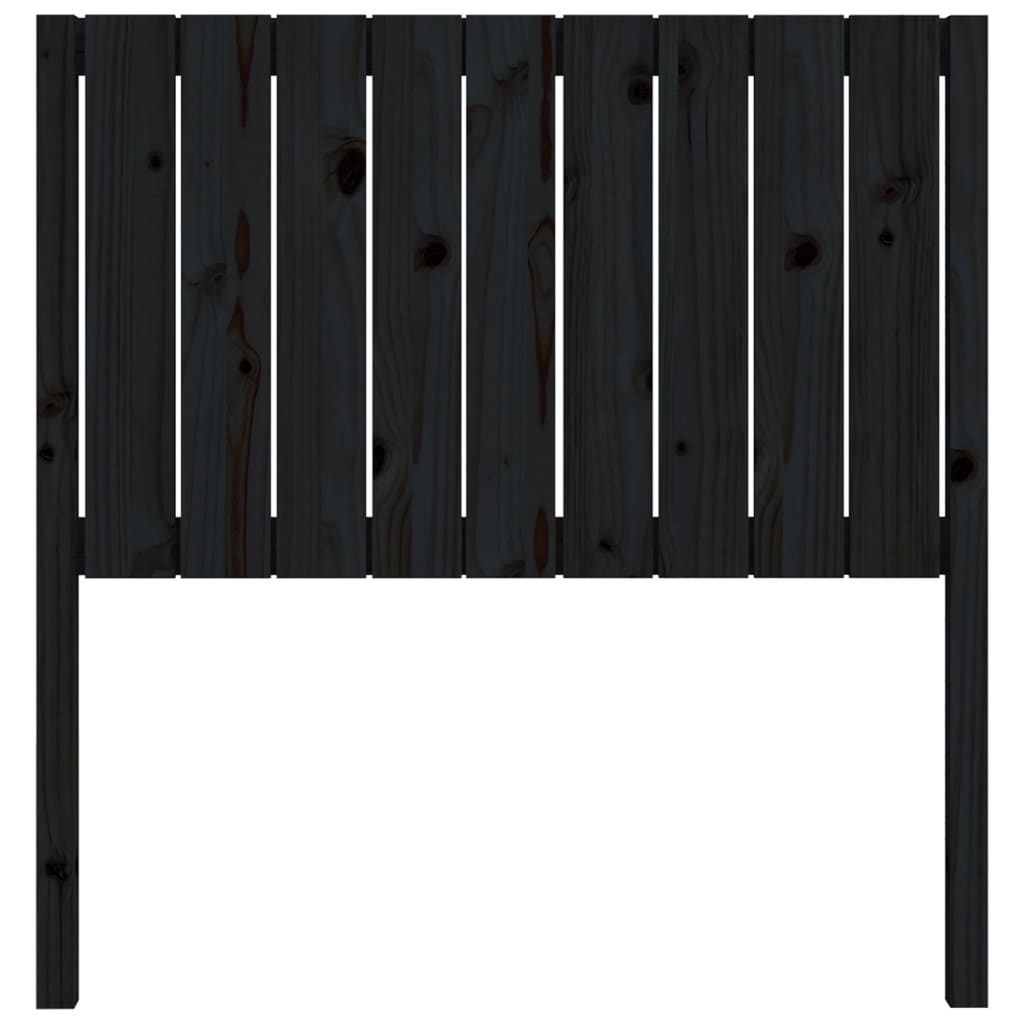 vidaXL Wezgłowie łóżka, czarne, 95,5x4x100 cm, lite drewno sosnowe