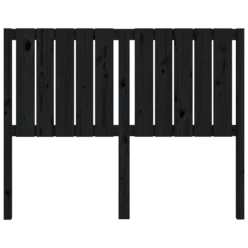 vidaXL Wezgłowie łóżka, czarne, 125,5x4x100 cm, lite drewno sosnowe