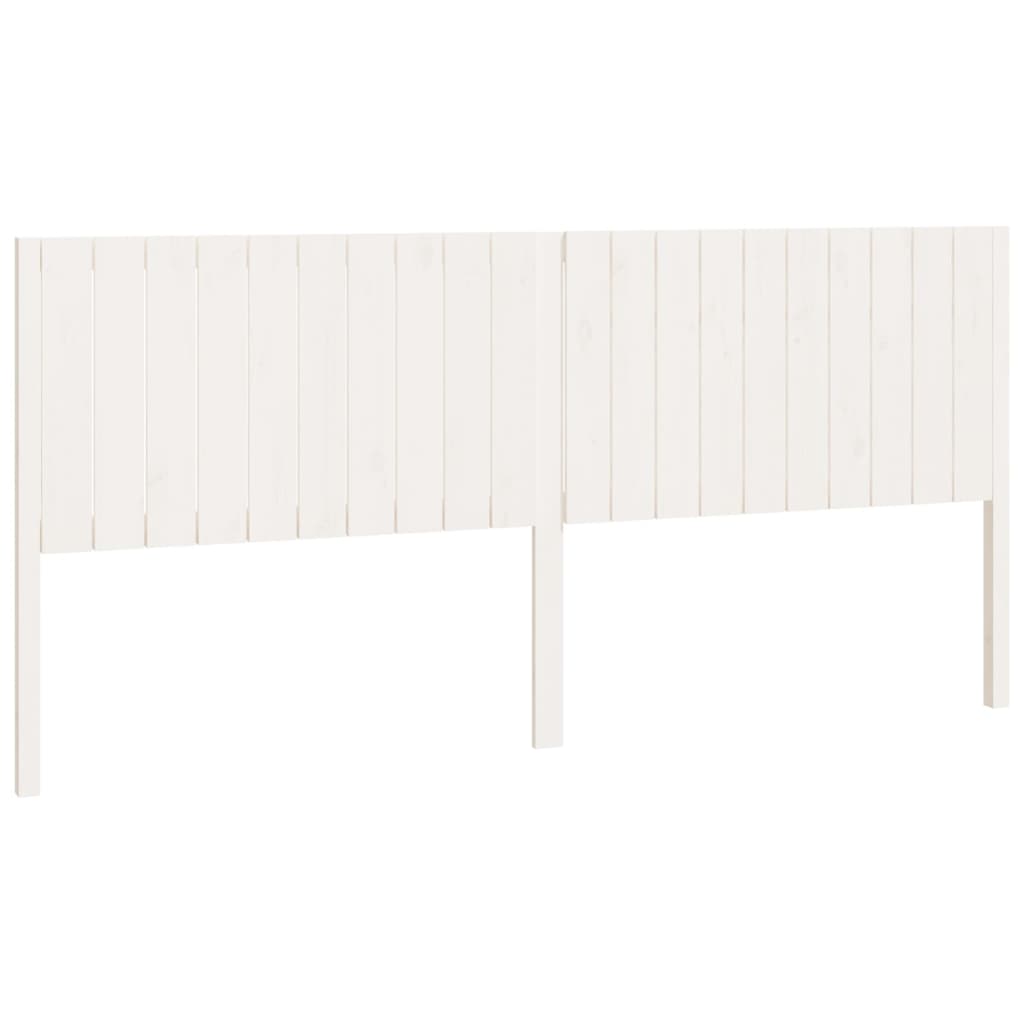vidaXL Wezgłowie łóżka, białe, 205,5x4x100 cm, lite drewno sosnowe