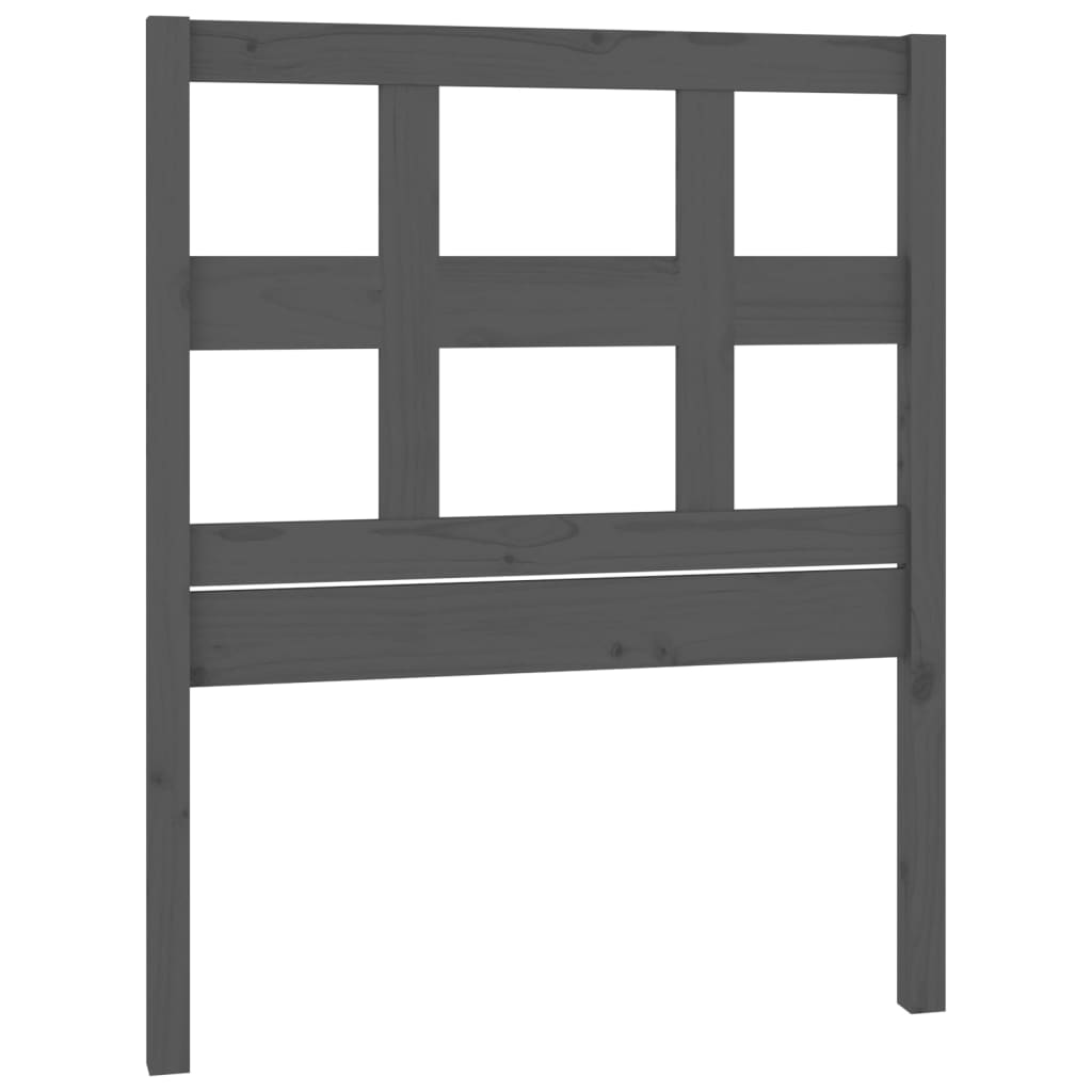 vidaXL Wezgłowie łóżka, szare, 80,5x4x100 cm, lite drewno sosnowe