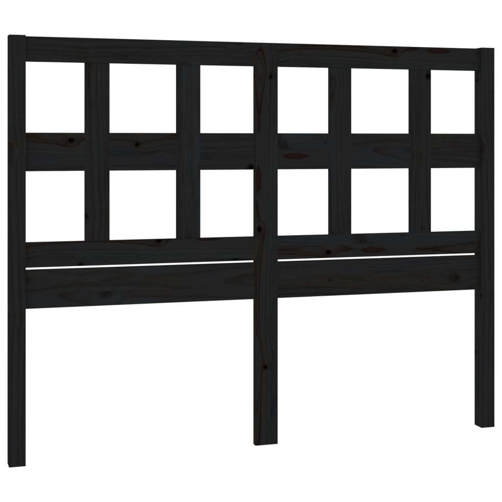 vidaXL Wezgłowie łóżka, czarne, 145,5x4x100 cm, lite drewno sosnowe