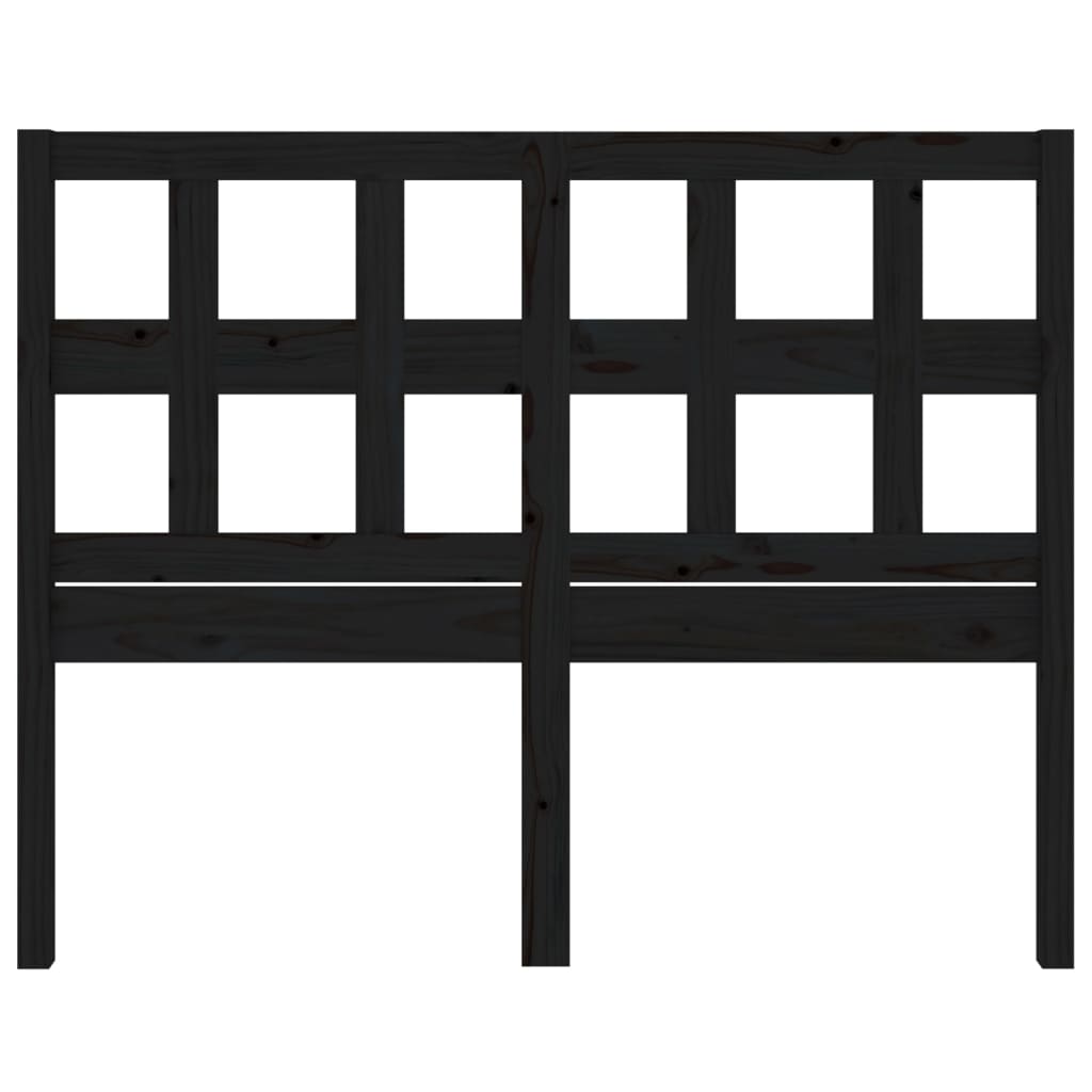 vidaXL Wezgłowie łóżka, czarne, 185,5x4x100 cm, lite drewno sosnowe
