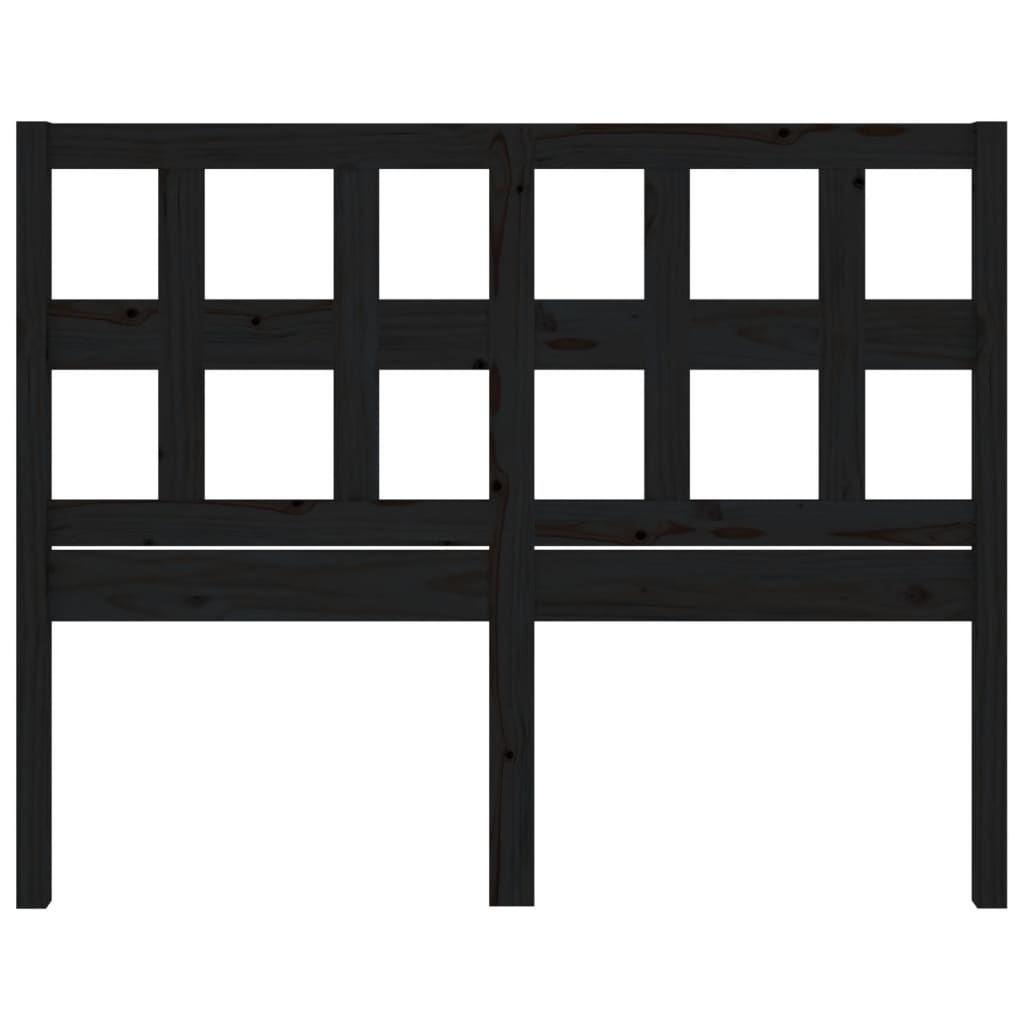 vidaXL Wezgłowie łóżka, czarne, 205,5x4x100 cm, lite drewno sosnowe