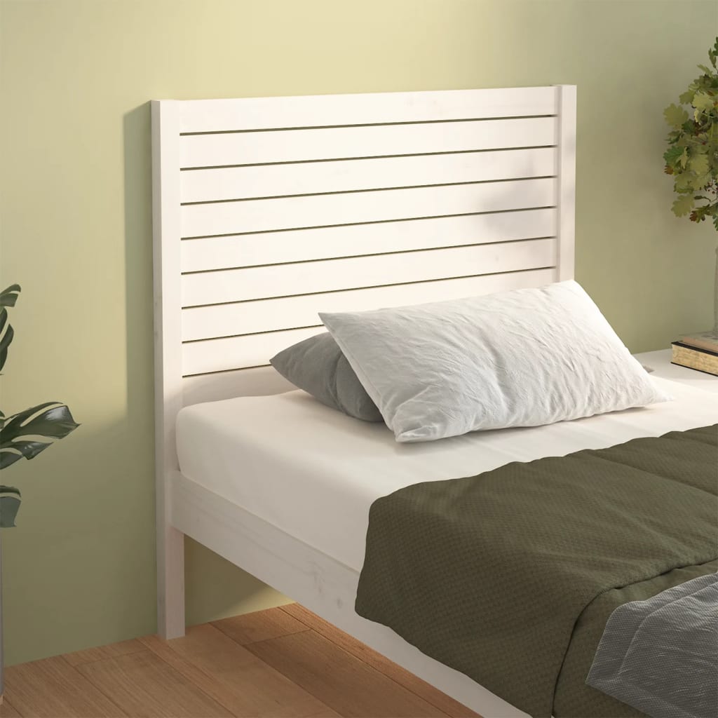 vidaXL Wezgłowie łóżka, białe, 96x4x100 cm, lite drewno sosnowe