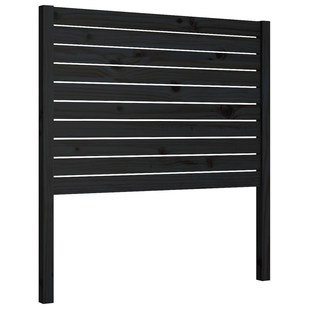 vidaXL Wezgłowie łóżka, czarne, 96x4x100 cm, lite drewno sosnowe