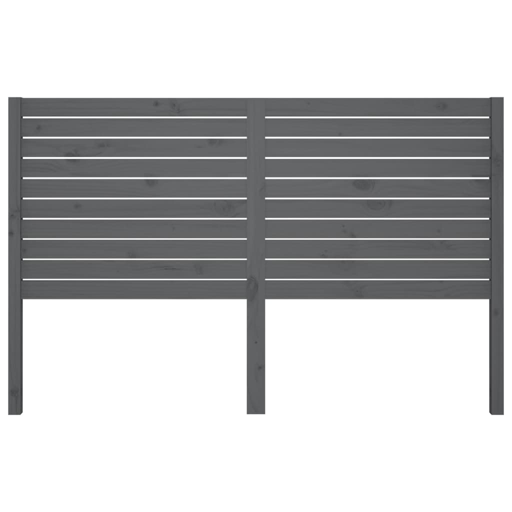 vidaXL Wezgłowie łóżka, szare, 126x4x100 cm, lite drewno sosnowe