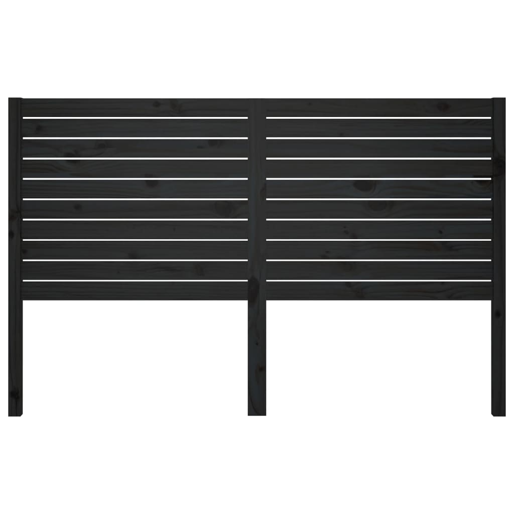 vidaXL Wezgłowie łóżka, czarne, 126x4x100 cm, lite drewno sosnowe