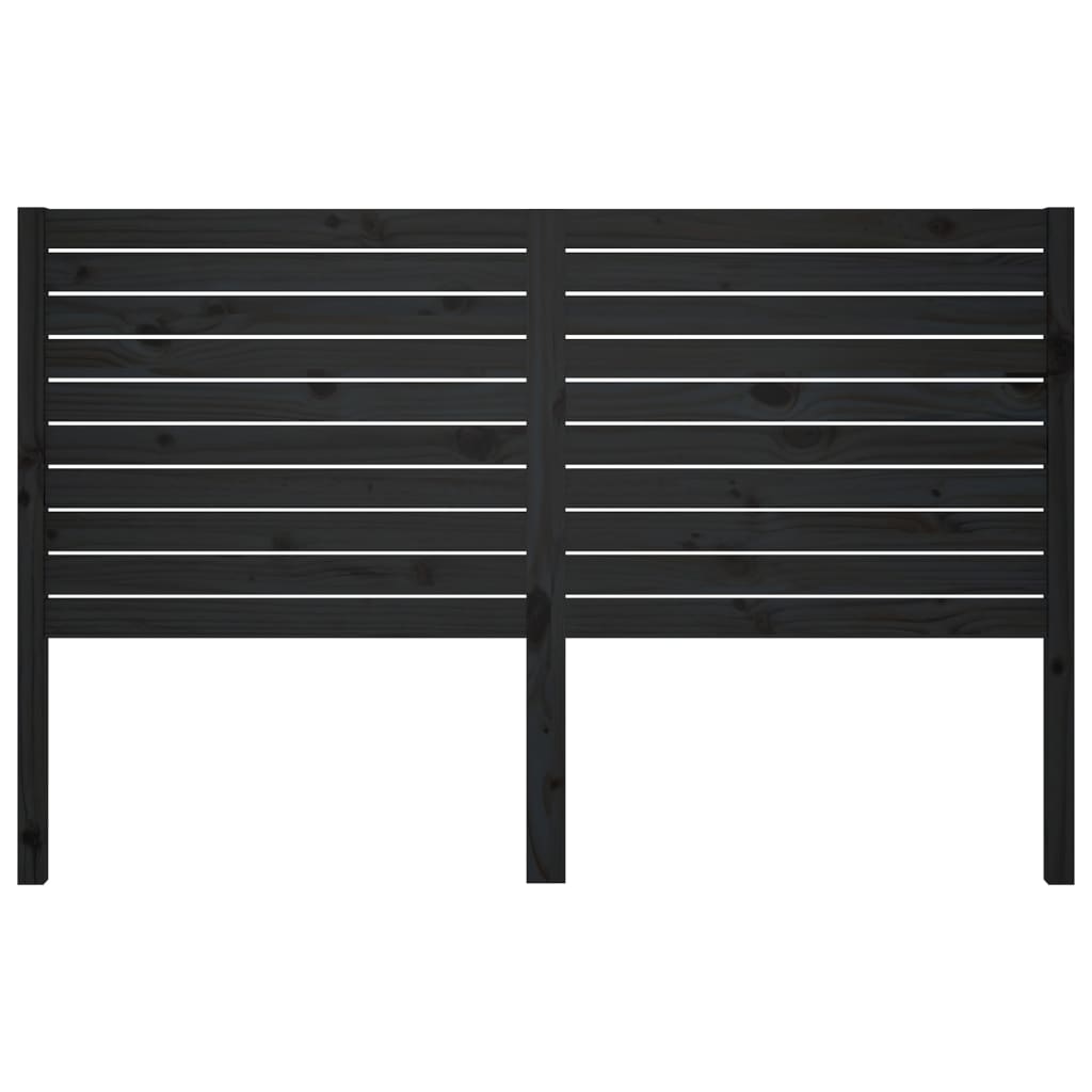 vidaXL Wezgłowie łóżka, czarne, 166x4x100 cm, lite drewno sosnowe