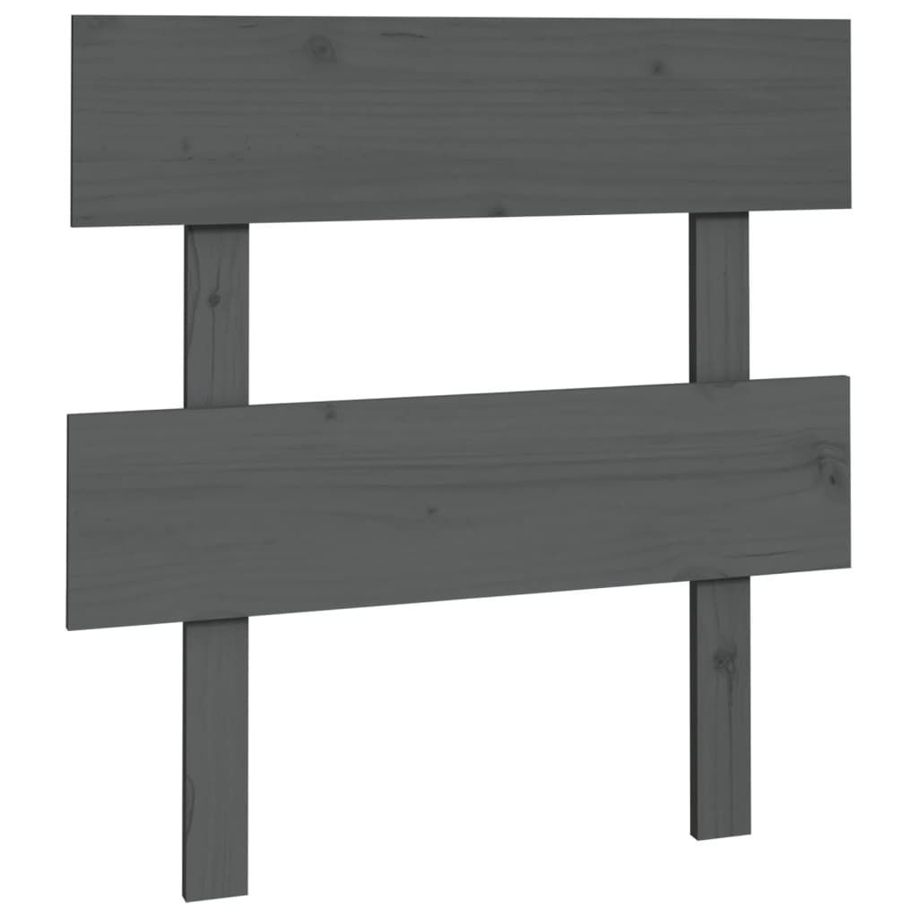 vidaXL Wezgłowie łóżka, szare, 93,5x3x81 cm, lite drewno sosnowe