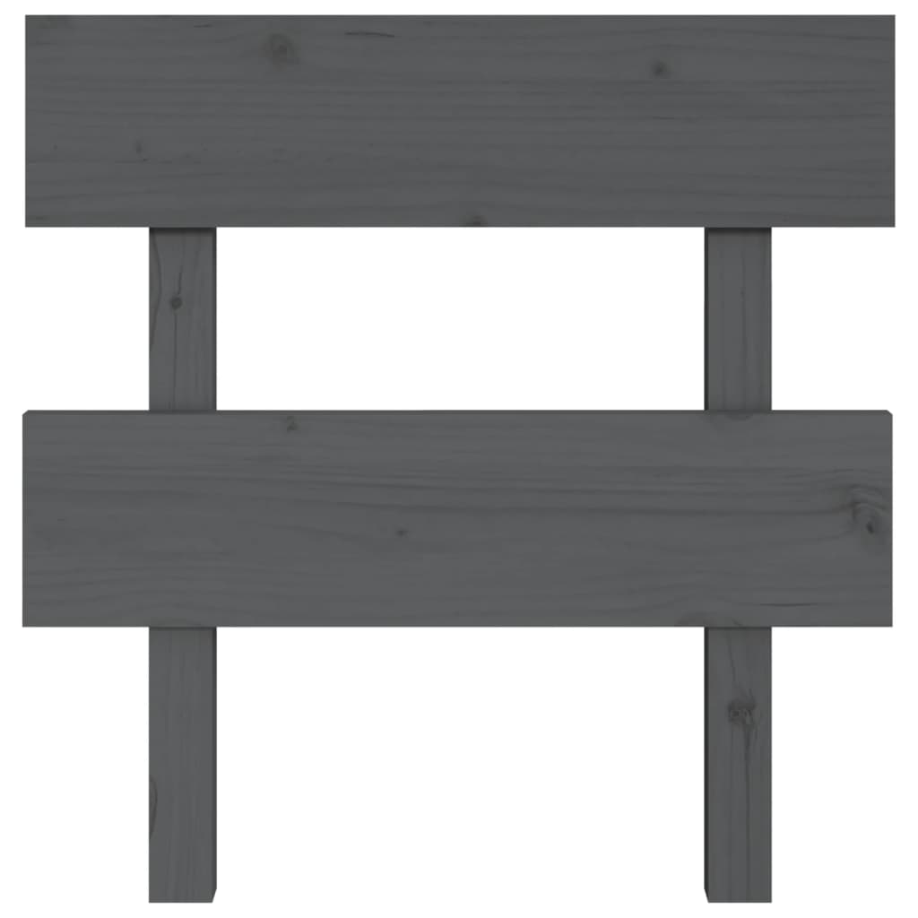 vidaXL Wezgłowie łóżka, szare, 93,5x3x81 cm, lite drewno sosnowe