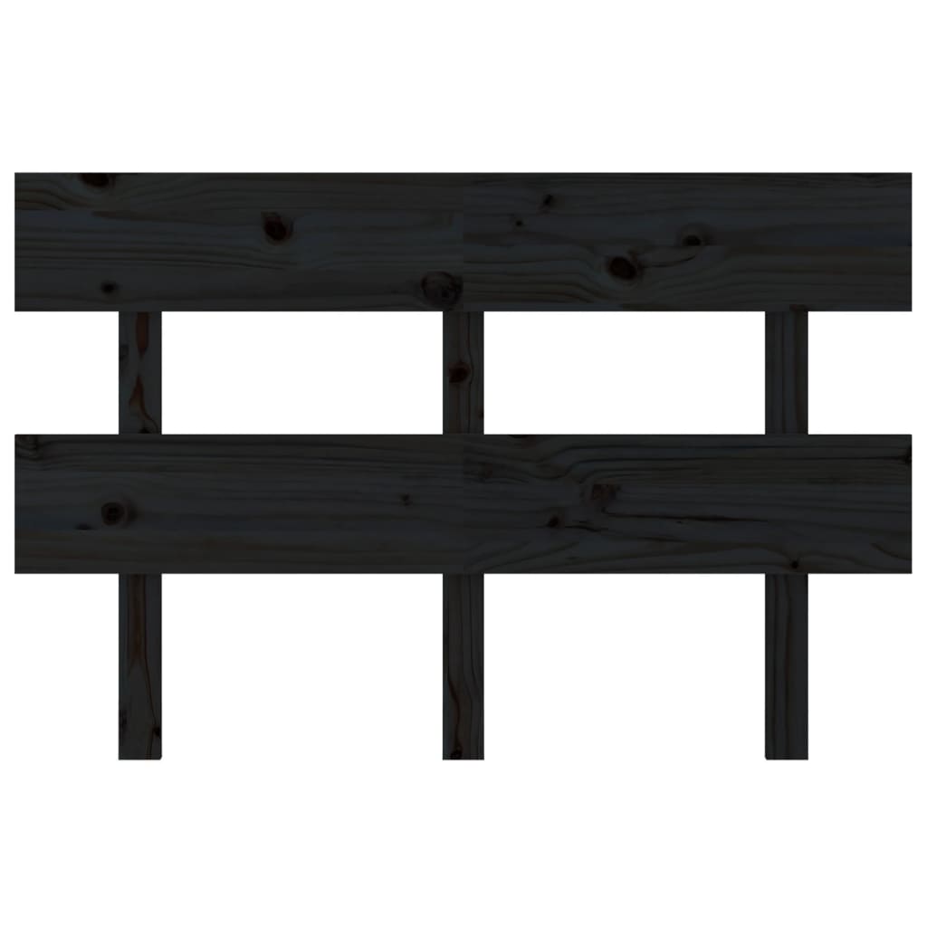 vidaXL Wezgłowie łóżka, czarne, 124x3x81 cm, lite drewno sosnowe