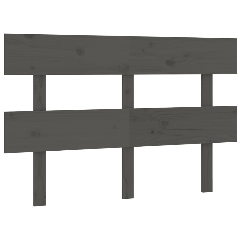 vidaXL Wezgłowie łóżka, szare, 138x3x81 cm, lite drewno sosnowe