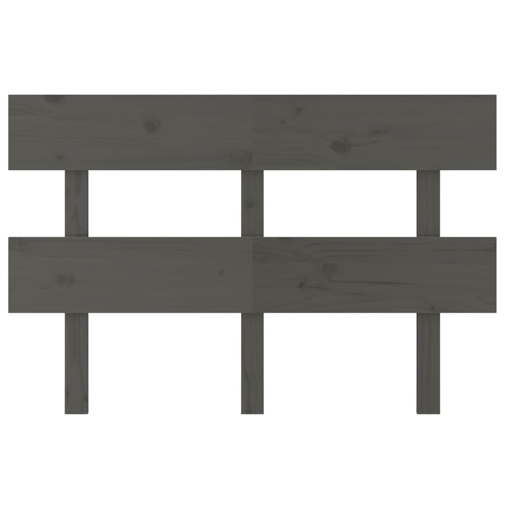 vidaXL Wezgłowie łóżka, szare, 138x3x81 cm, lite drewno sosnowe