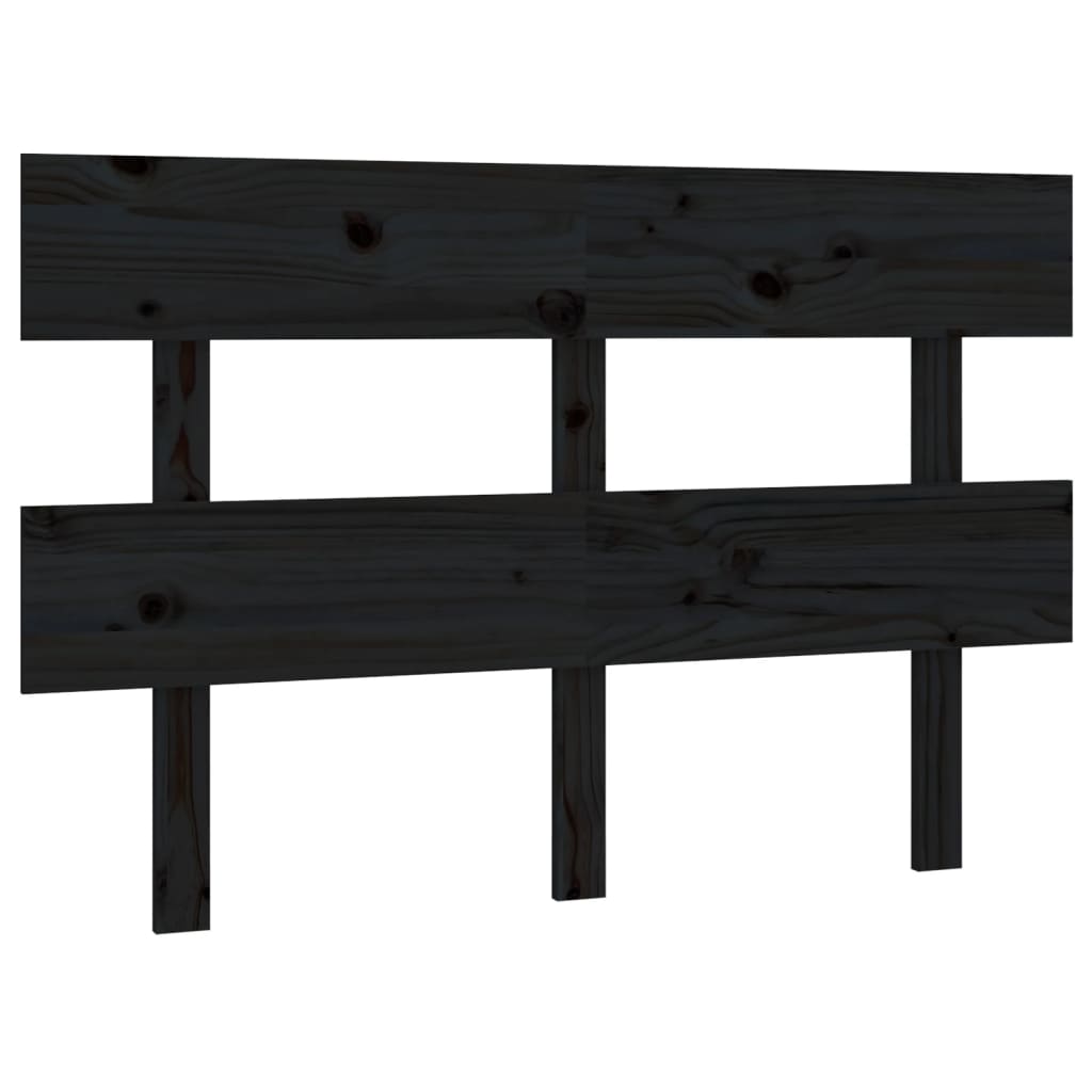 vidaXL Wezgłowie łóżka, czarne, 138x3x81 cm, lite drewno sosnowe