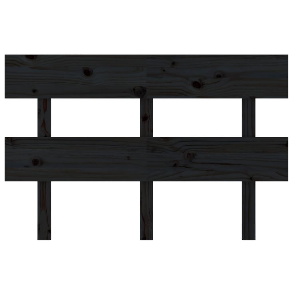 vidaXL Wezgłowie łóżka, czarne, 138x3x81 cm, lite drewno sosnowe