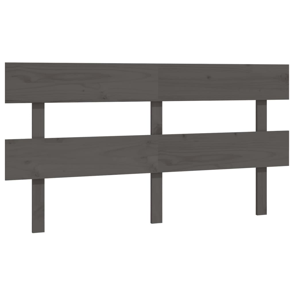 vidaXL Wezgłowie łóżka, szare, 154x3x81 cm, lite drewno sosnowe