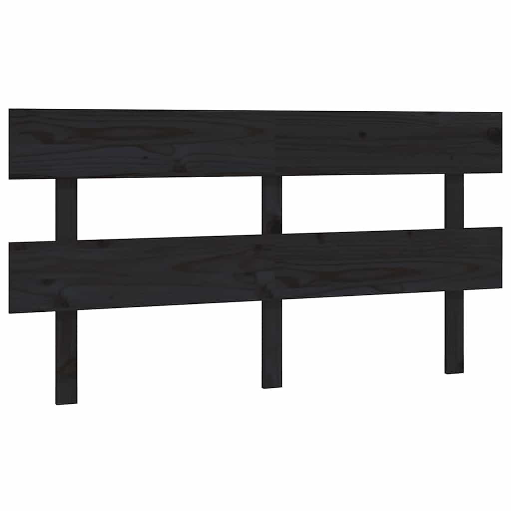 vidaXL Wezgłowie łóżka, czarne, 164x3x81 cm, lite drewno sosnowe