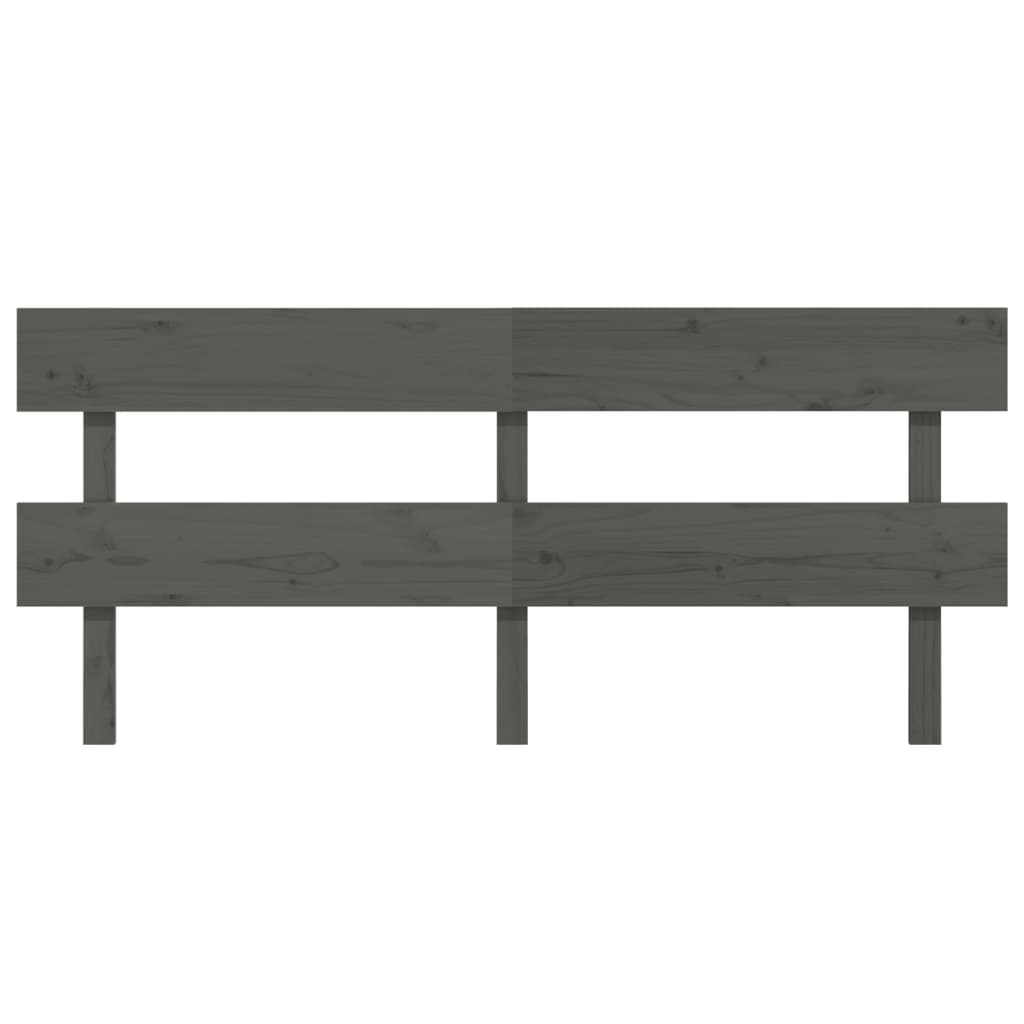 vidaXL Wezgłowie łóżka, szare, 204x3x81 cm, lite drewno sosnowe