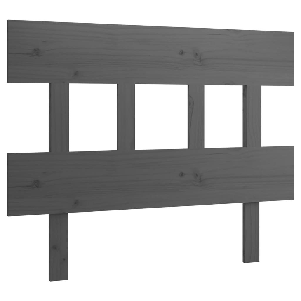vidaXL Wezgłowie łóżka, szare, 103,5x3x81 cm, lite drewno sosnowe