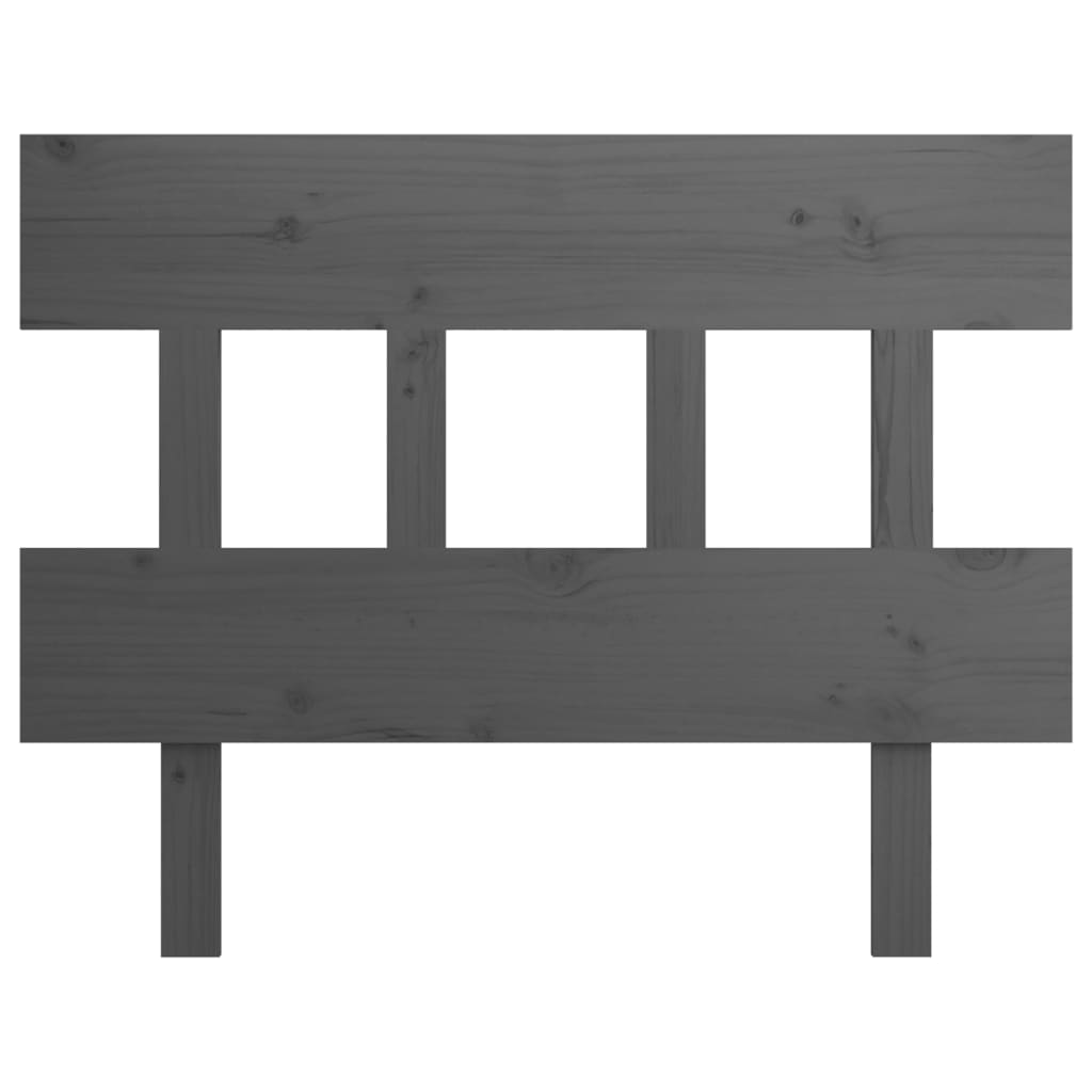 vidaXL Wezgłowie łóżka, szare, 103,5x3x81 cm, lite drewno sosnowe