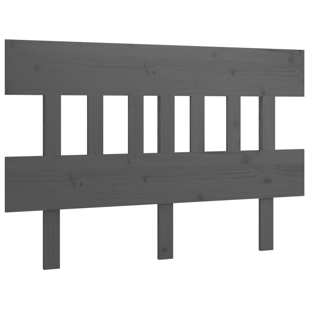 vidaXL Wezgłowie łóżka, szare, 163,5x3x81 cm, lite drewno sosnowe