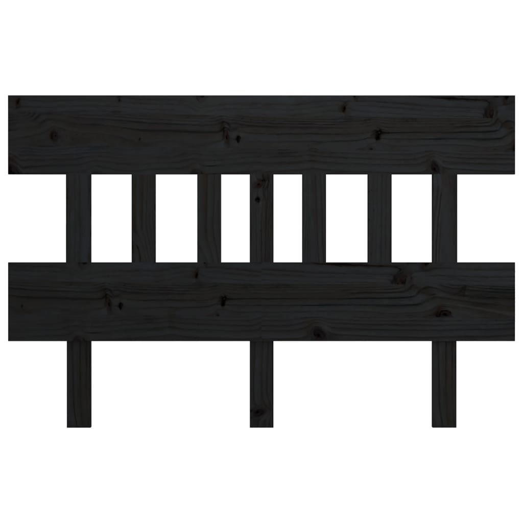 vidaXL Wezgłowie łóżka, czarne, 163,5x3x81 cm, lite drewno sosnowe
