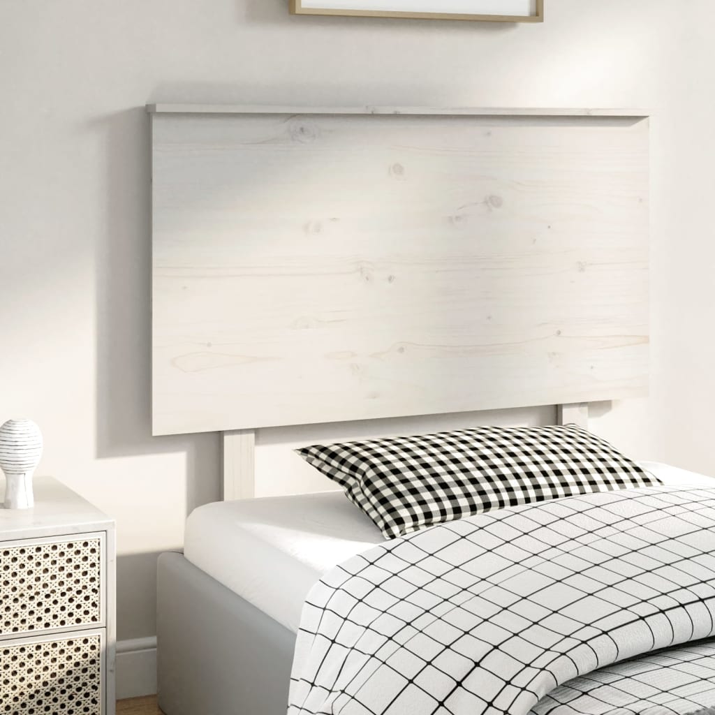 vidaXL Wezgłowie łóżka, białe, 94x6x82,5 cm, lite drewno sosnowe