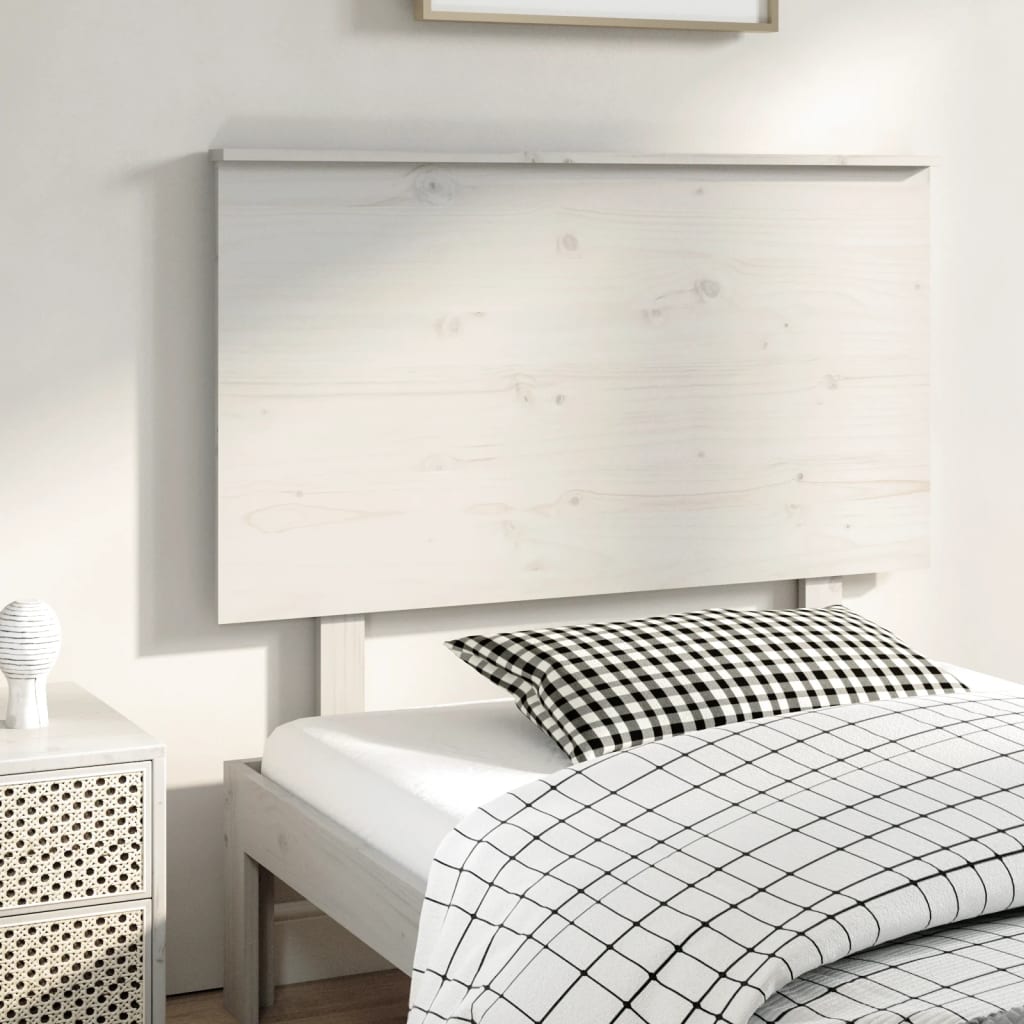 vidaXL Wezgłowie łóżka, białe, 94x6x82,5 cm, lite drewno sosnowe