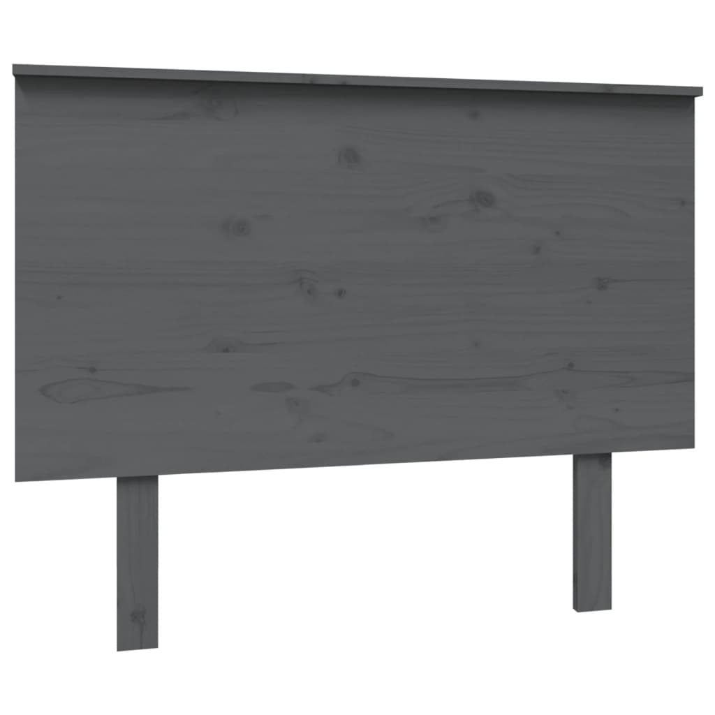 vidaXL Wezgłowie łóżka, szare, 104x6x82,5 cm, lite drewno sosnowe