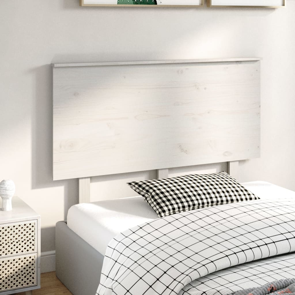 vidaXL Wezgłowie łóżka, białe, 124x6x82,5 cm, lite drewno sosnowe