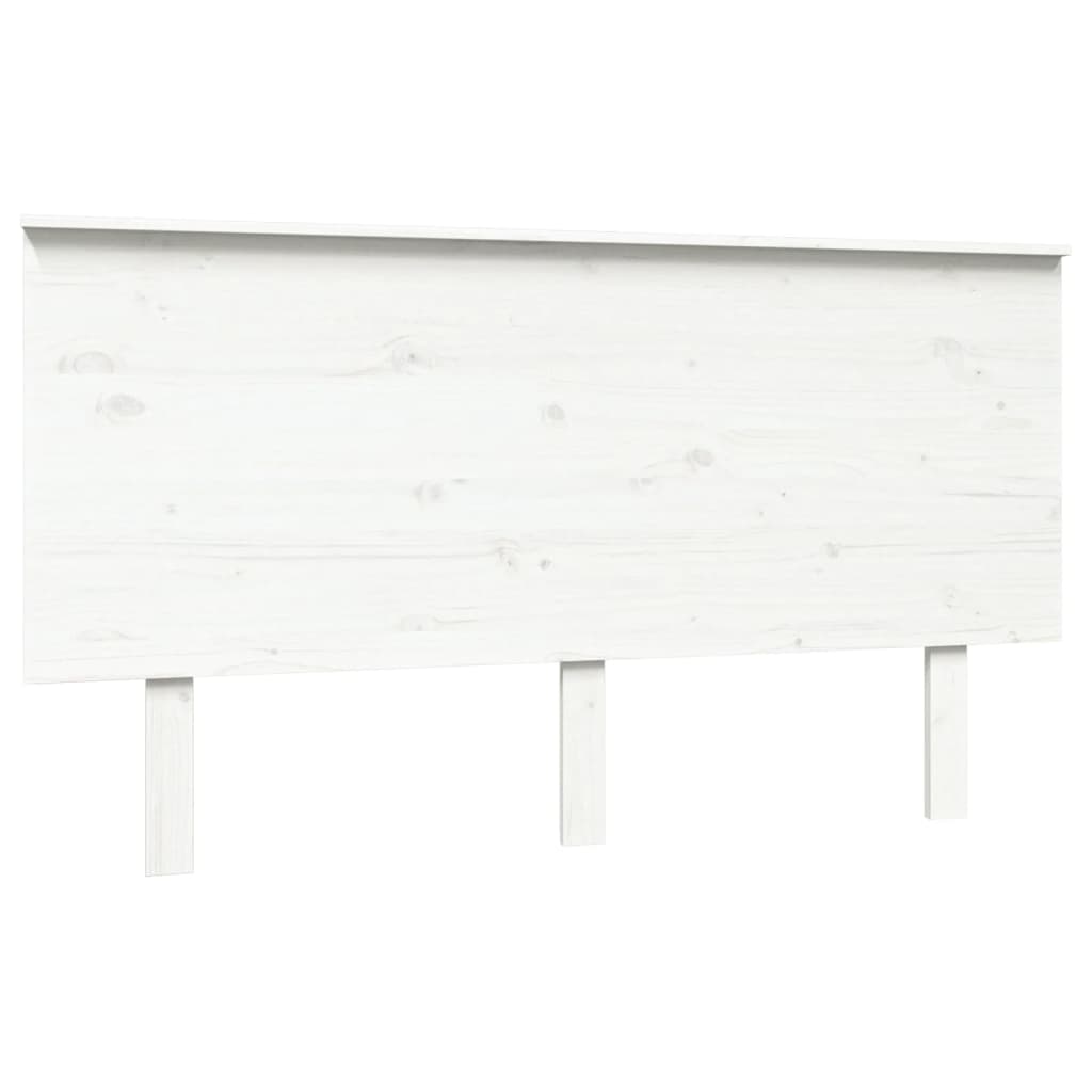vidaXL Wezgłowie łóżka, białe, 144x6x82,5 cm, lite drewno sosnowe