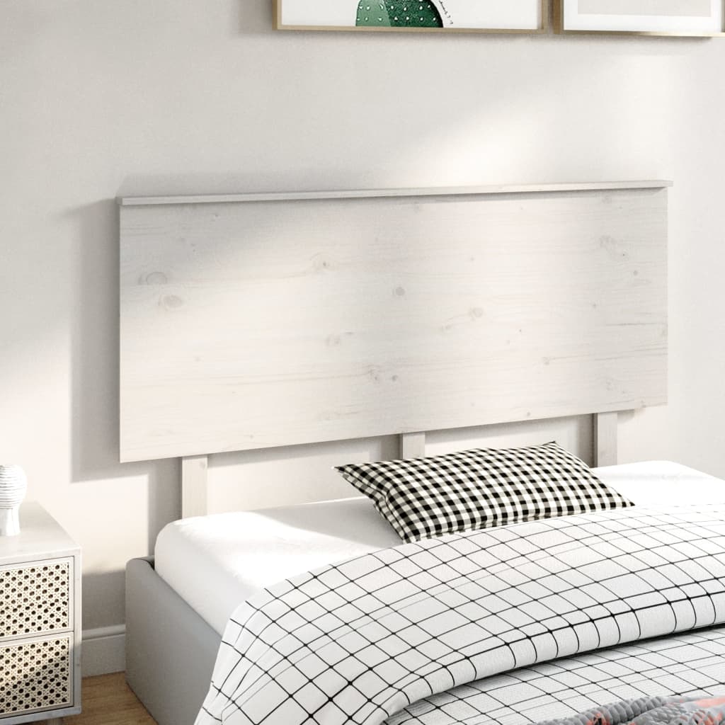 vidaXL Wezgłowie łóżka, białe, 144x6x82,5 cm, lite drewno sosnowe
