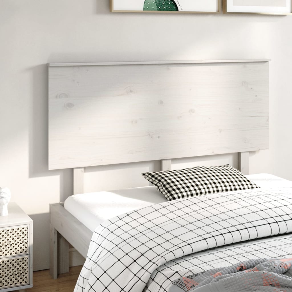 vidaXL Wezgłowie łóżka, białe, 144x6x82,5 cm, lite drewno sosnowe