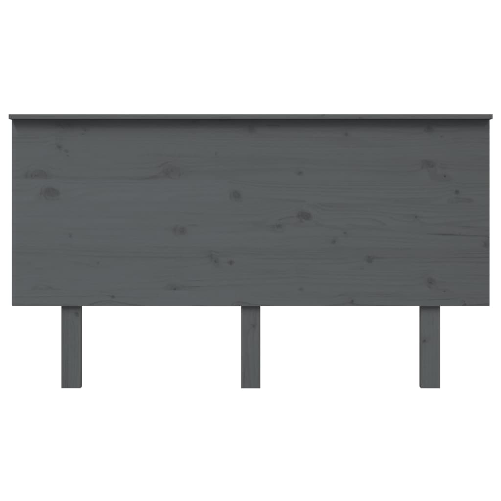 vidaXL Wezgłowie łóżka, szare, 144x6x82,5 cm, lite drewno sosnowe