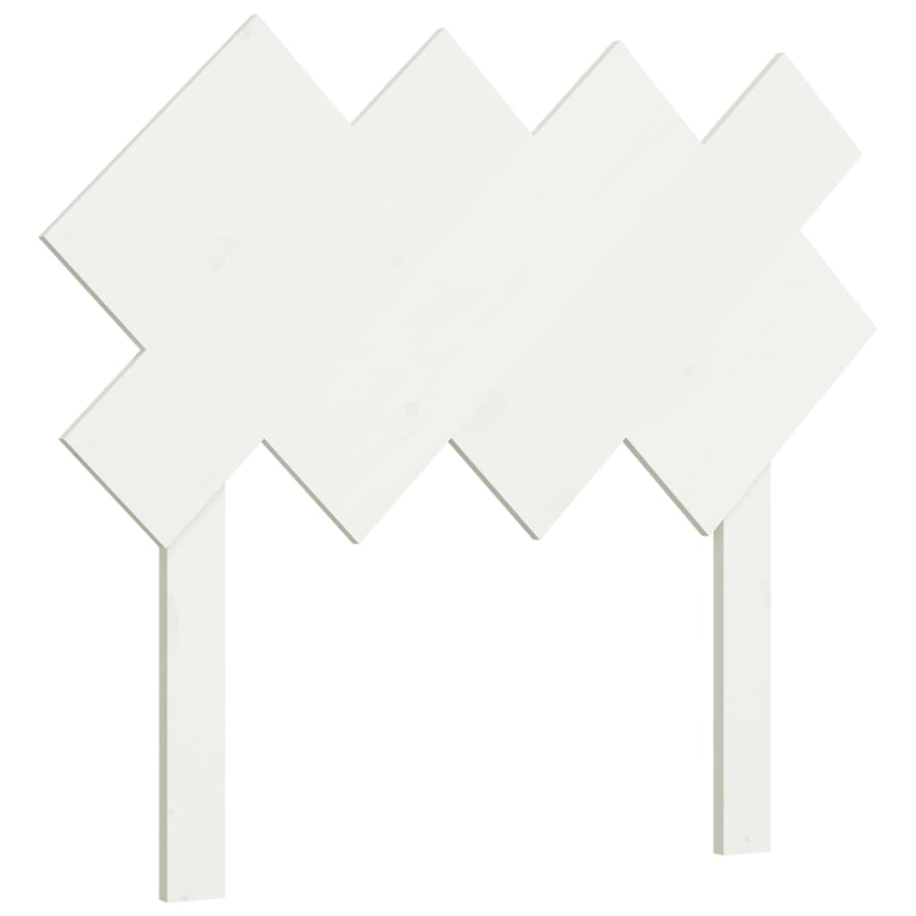 vidaXL Wezgłowie łóżka, białe, 92x3x81 cm, lite drewno sosnowe