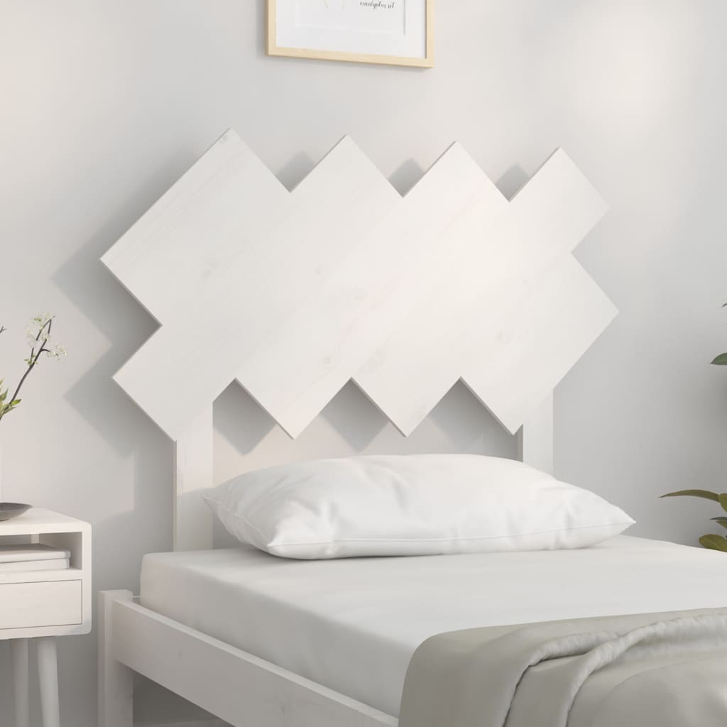 vidaXL Wezgłowie łóżka, białe, 92x3x81 cm, lite drewno sosnowe